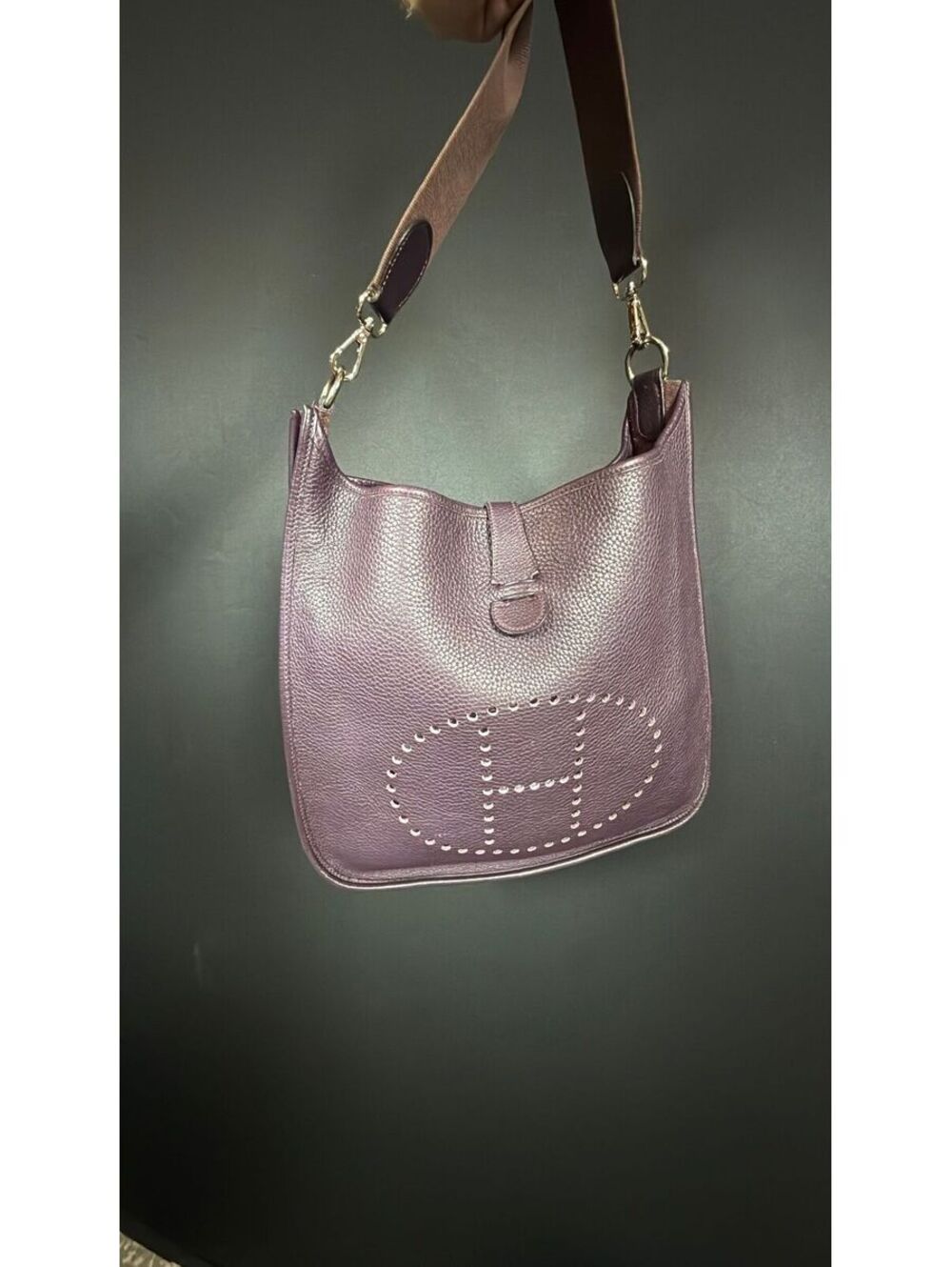 Hermes Bordeaux Clemence Evelyne 29 Palladium Hardware